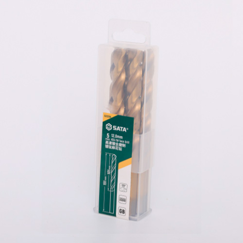 5件套高速钢全磨制镀钛麻花钻12.0MM