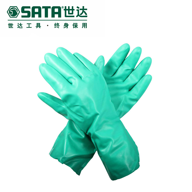 丁腈植绒里防化手套