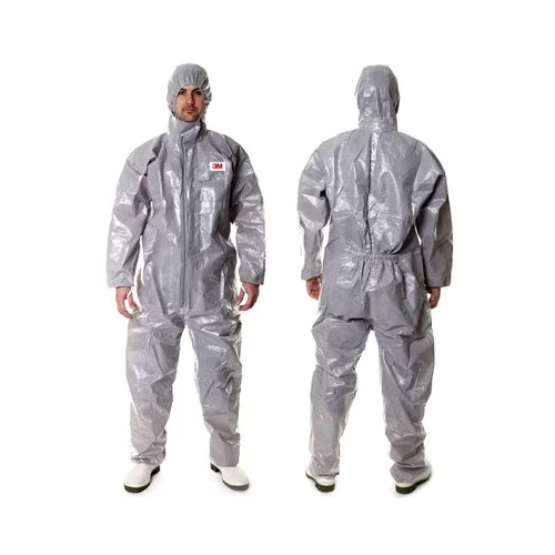 3M灰色带帽连体防化服